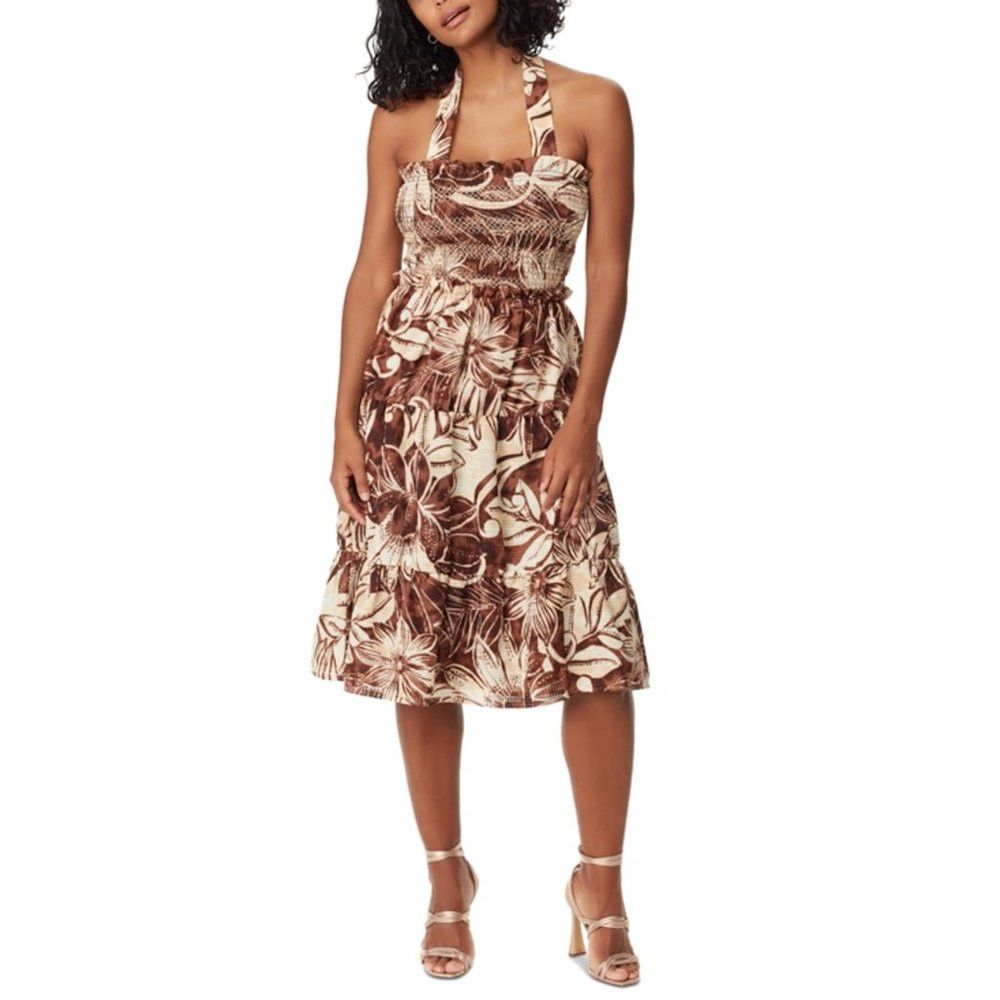 Sam Edelman NWT New $139 Sam Edelman Floral Smocked Slit-Front Halter M Size S / US 4 / IT 40 - 1 Thumbnail