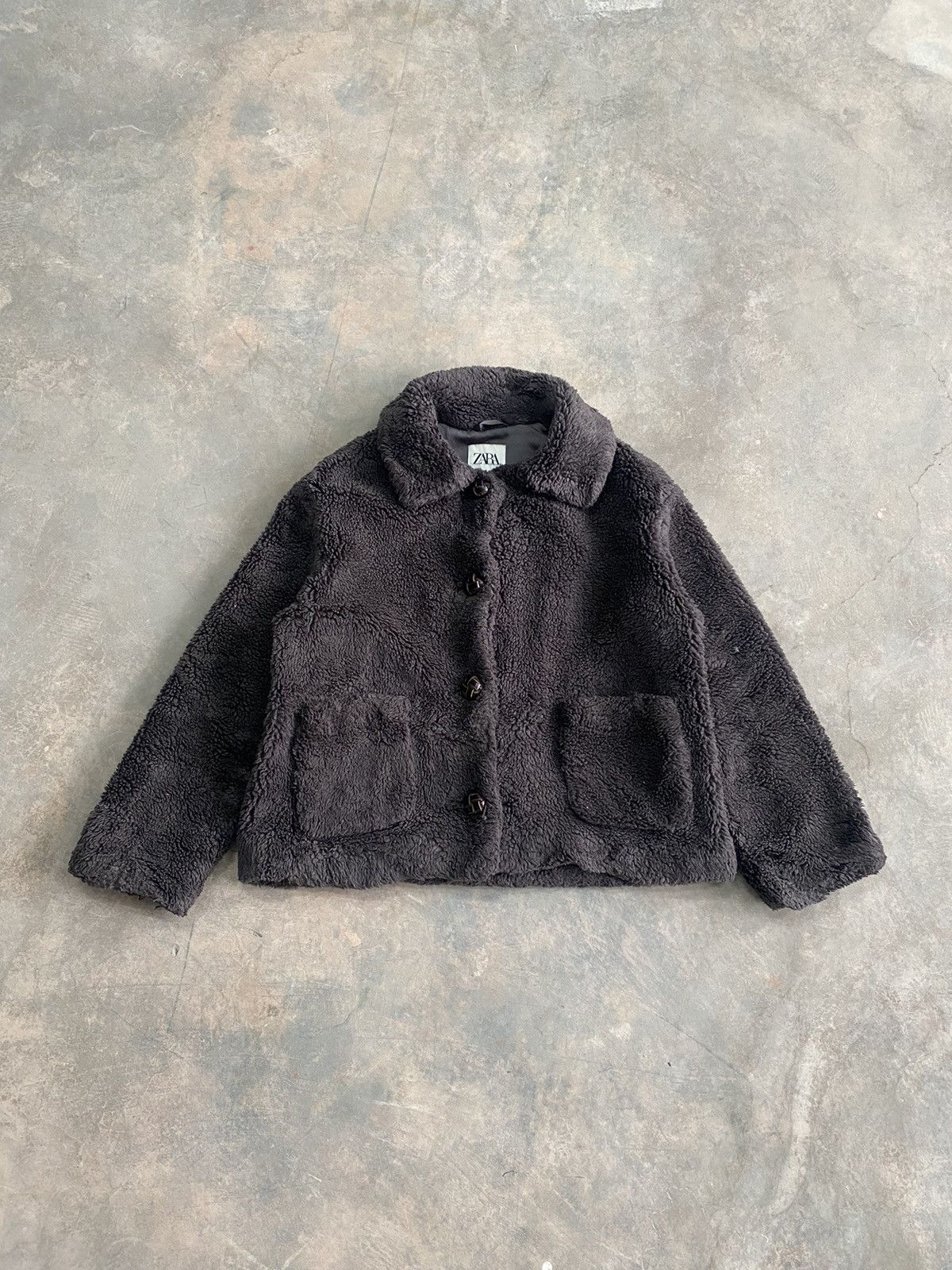 Designer × Zara ZARA FLEECE CROP JACKET BOXY HAIRY FLUFFY MOHAIR Size M / US 6-8 / IT 42-44 - 2 Thumbnail
