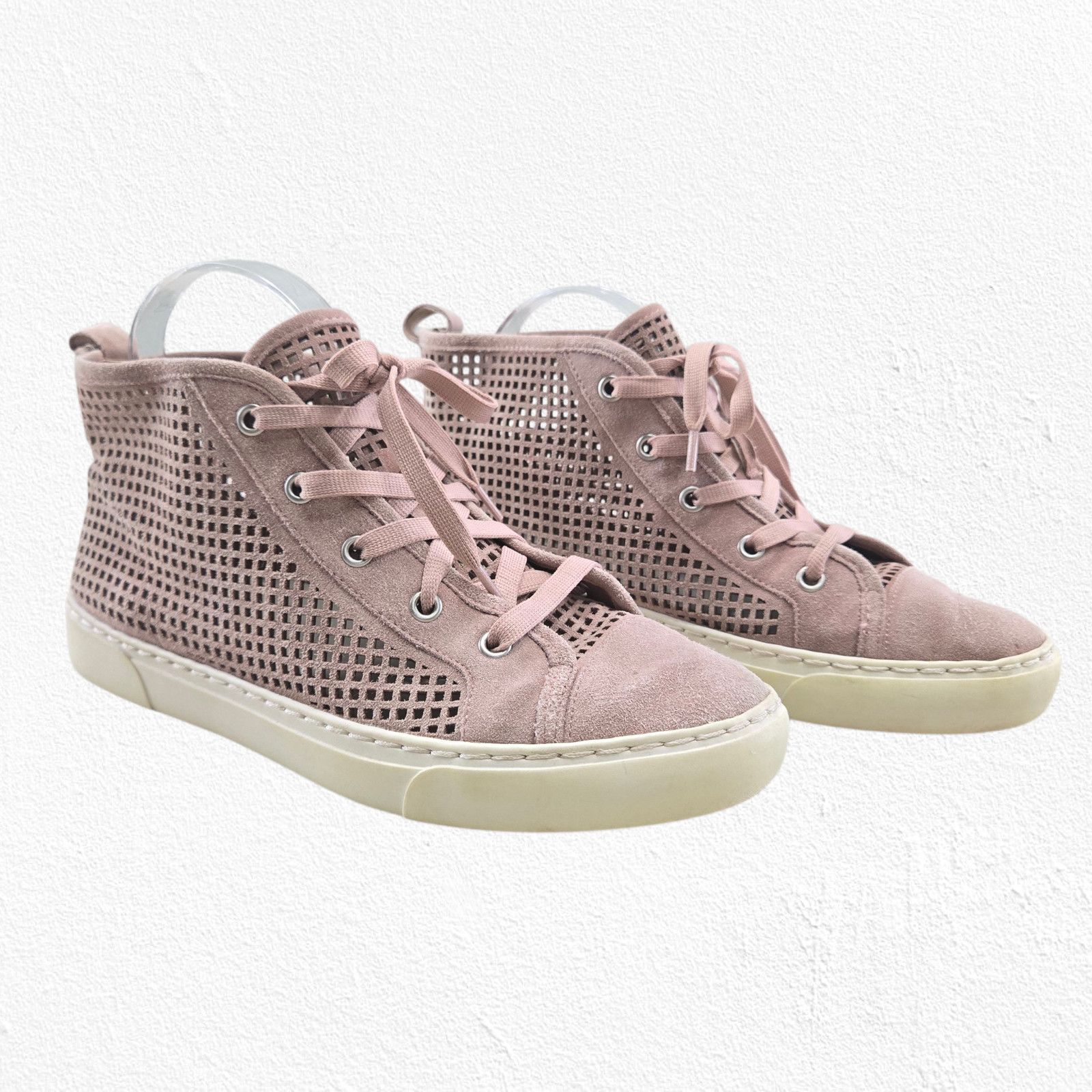 Other 1.State Pink Suede Perforated High Top Sneakers Size 8 Size US 8 / IT 38 - 1 Thumbnail