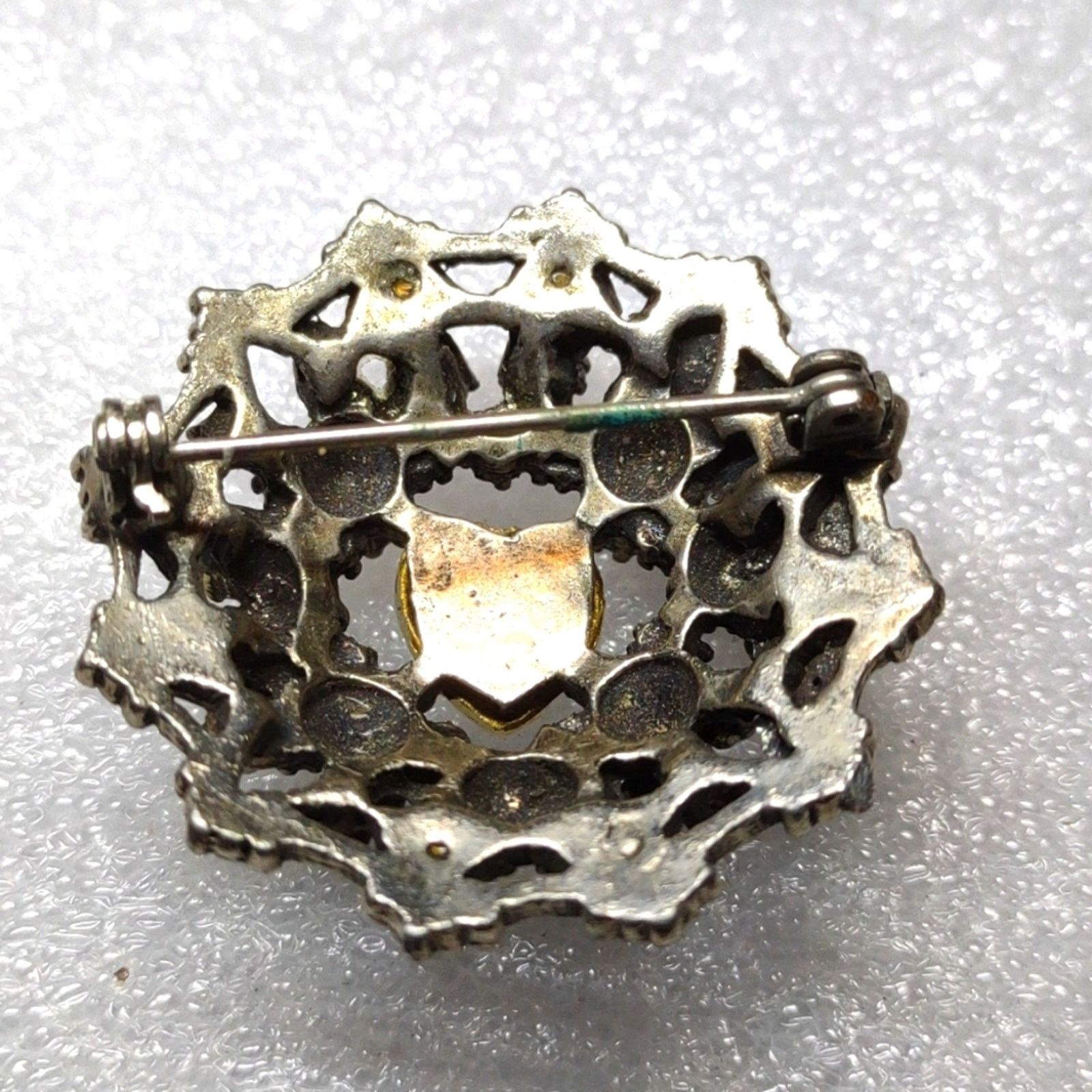 Other 1920s Antique Silver~Rhinestone~Pearl~Opal Open Heart brooch Size ONE SIZE - 3 Thumbnail
