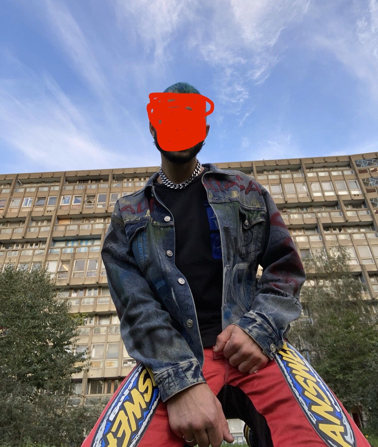 Balenciaga Balenciaga Denim Jacket Custom Painted Grafitti All-Over Size US S / EU 44-46 / 1 - 9 Thumbnail