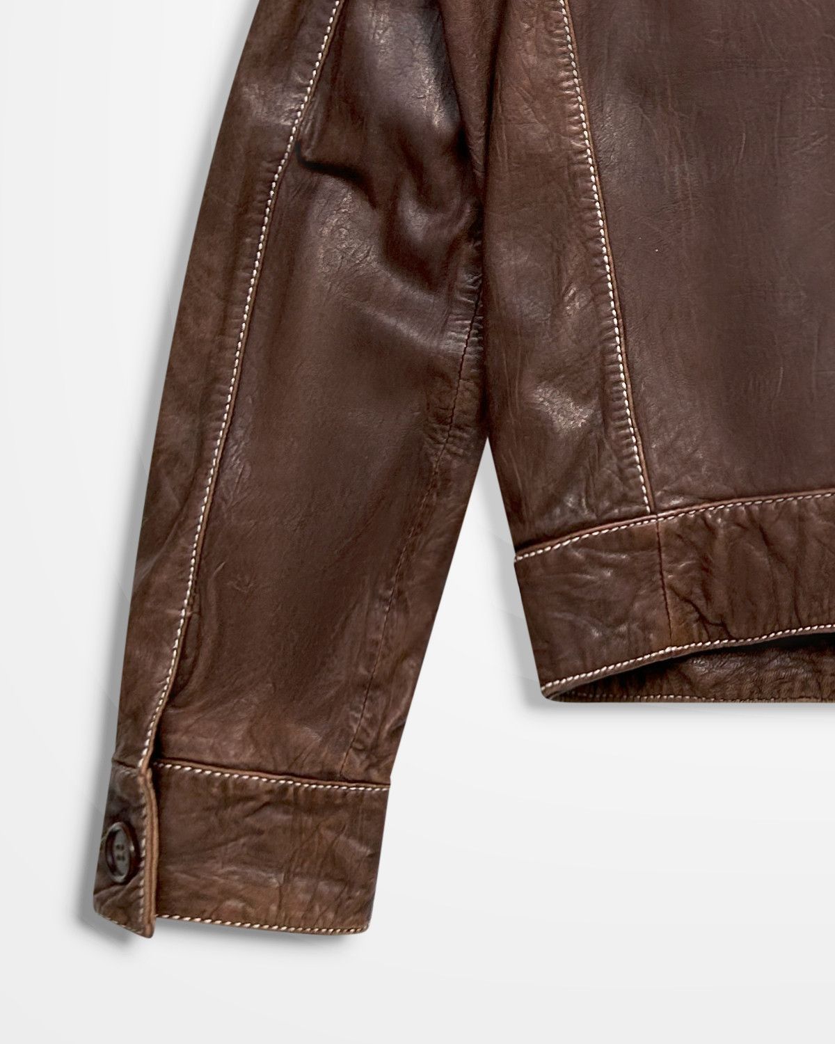Dirk Bikkembergs Dirk Bikkembergs, Panelled Leather Moto Jacket Size US L / EU 52-54 / 3 - 6 Thumbnail