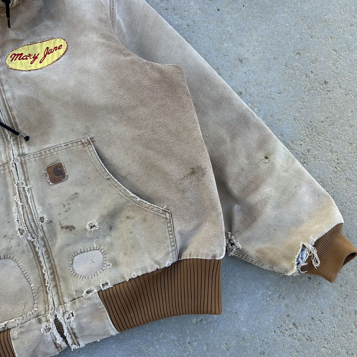 Carhartt VTG 2007 Carhartt Hooded Repaired Canvas Work Jacket Size US L / EU 52-54 / 3 - 6 Thumbnail