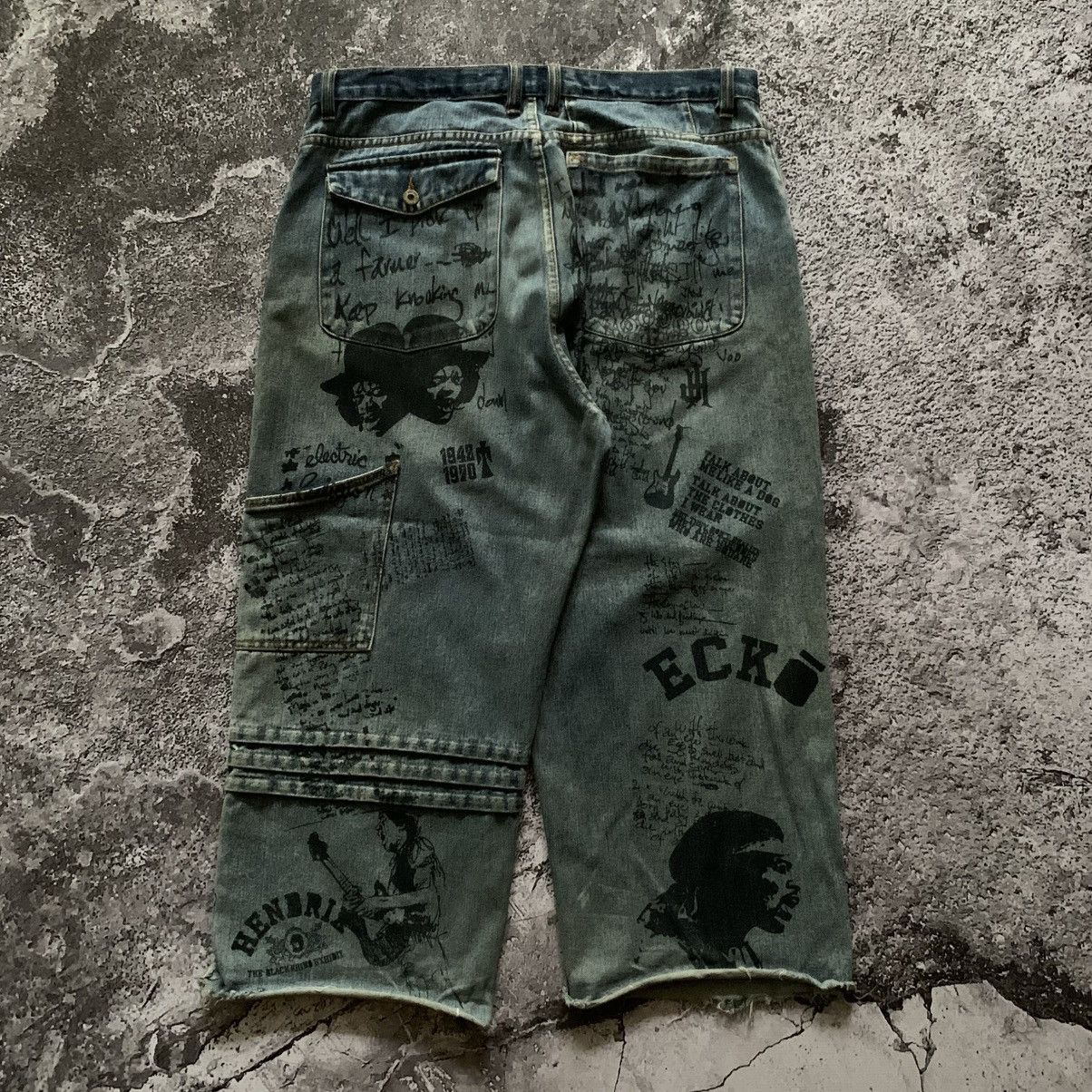 Ecko Unltd. Ecko Unltd. x Jimi Hendrix Carpenter Denim Baggy Jeans Size US 38 / EU 54 - 2 Thumbnail