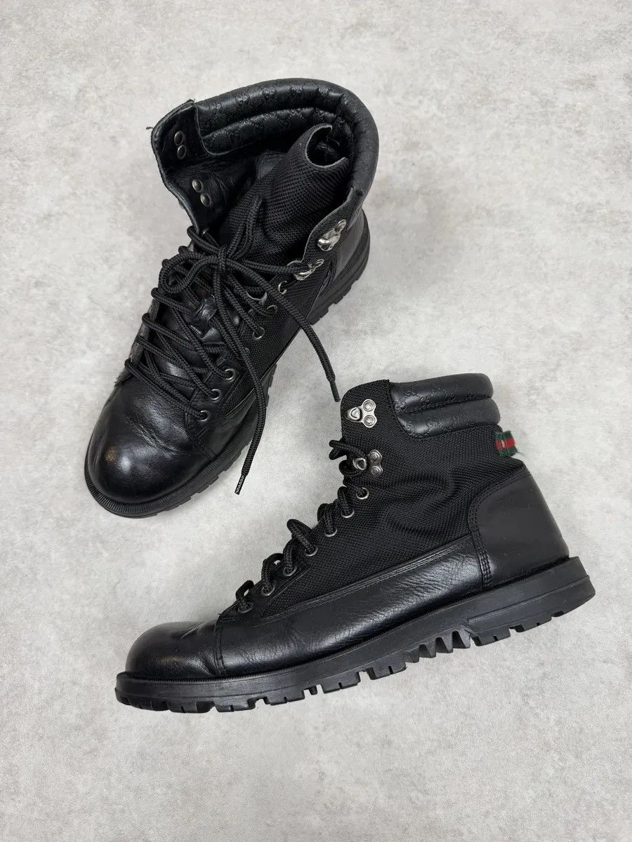 Gucci 2000s Gucci Black Signature Leather Boots Size US 8.5 / EU 41-42 - 2 Thumbnail