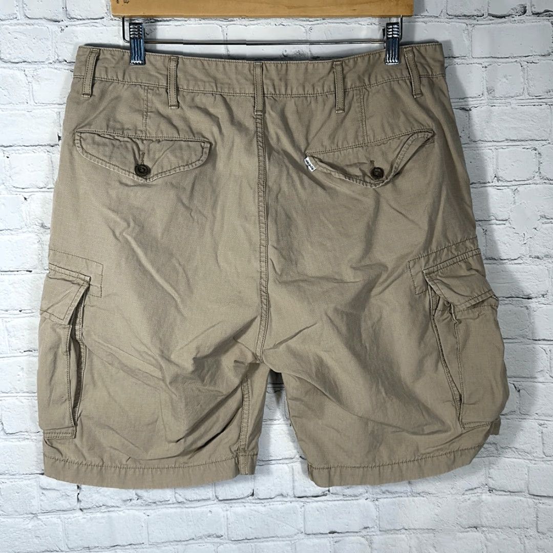 Levi's LEVI’S Cargo Utility Shorts 36 White Tab Khaki Mens Button Snap Pockets Ripstop Tan Blue Exterior Style Cargo Men 36 Shorts Size US 36 / EU 52 - 5 Thumbnail