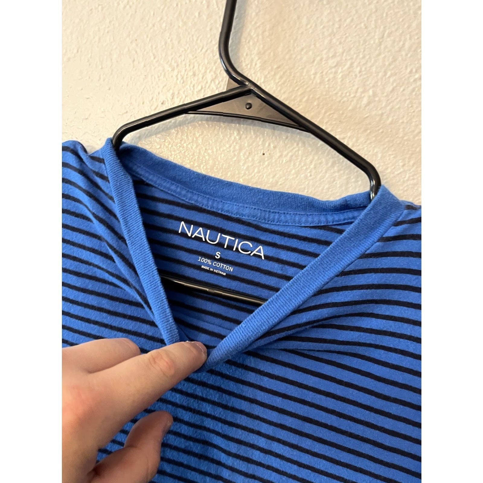 Nautica VINTAGE Nautica Men’s T-Shirt Short Sleeve Crew Neck Cotton Blue Striped All Seasons S Size US S / EU 44-46 / 1 - 2 Thumbnail