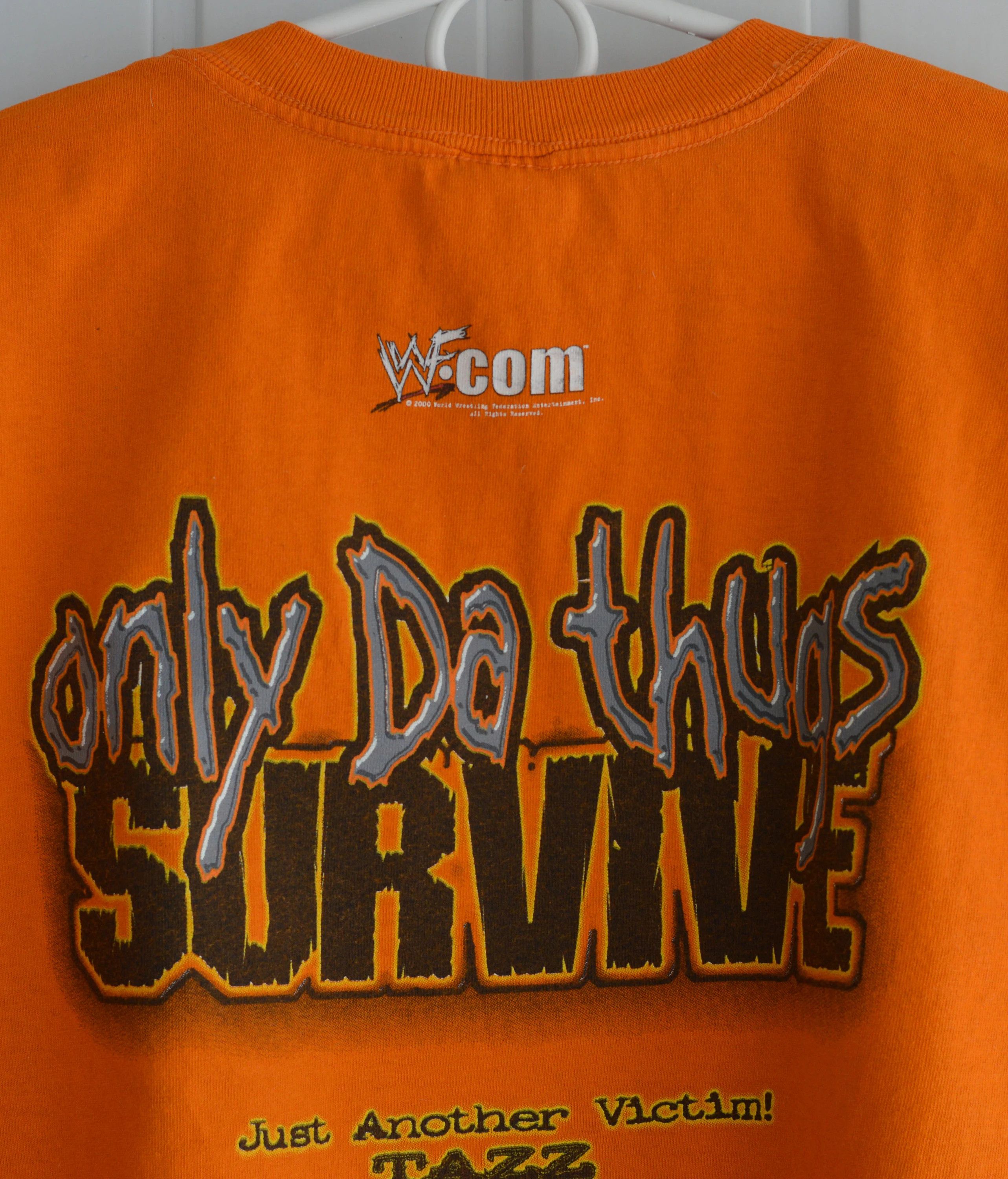 Vintage 2000 WWF TAZZ Only Da Thugs Survive t shirt Size US L / EU 52-54 / 3 - 6 Thumbnail