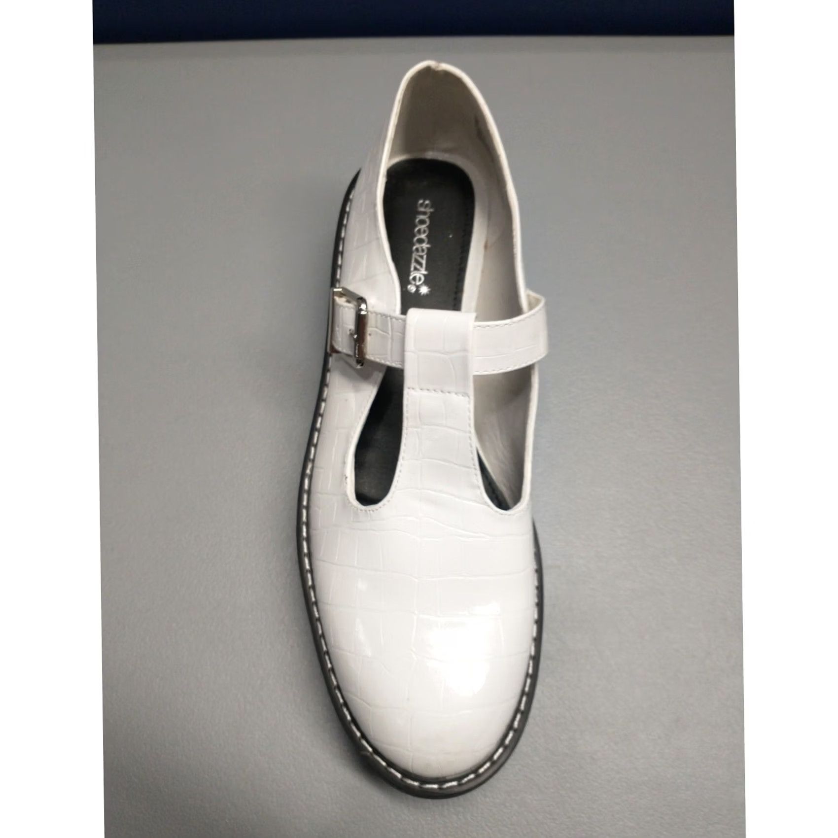 Vintage ShoeDazzle Mary Janes Boots Womens Size 11 White Manmade Lug Sole Round Toe Size US 11 / IT 41 - 7 Thumbnail