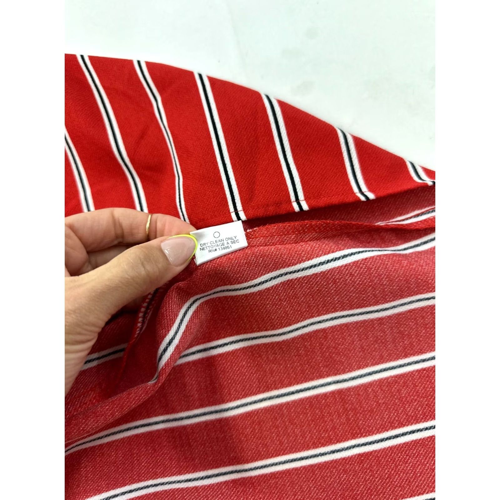 Vintage Wayf Dress Womens S Red White Striped Tie Back Spaghetti Strap Wrap V Neck Casual Size S / US 4 / IT 40 - 5 Thumbnail