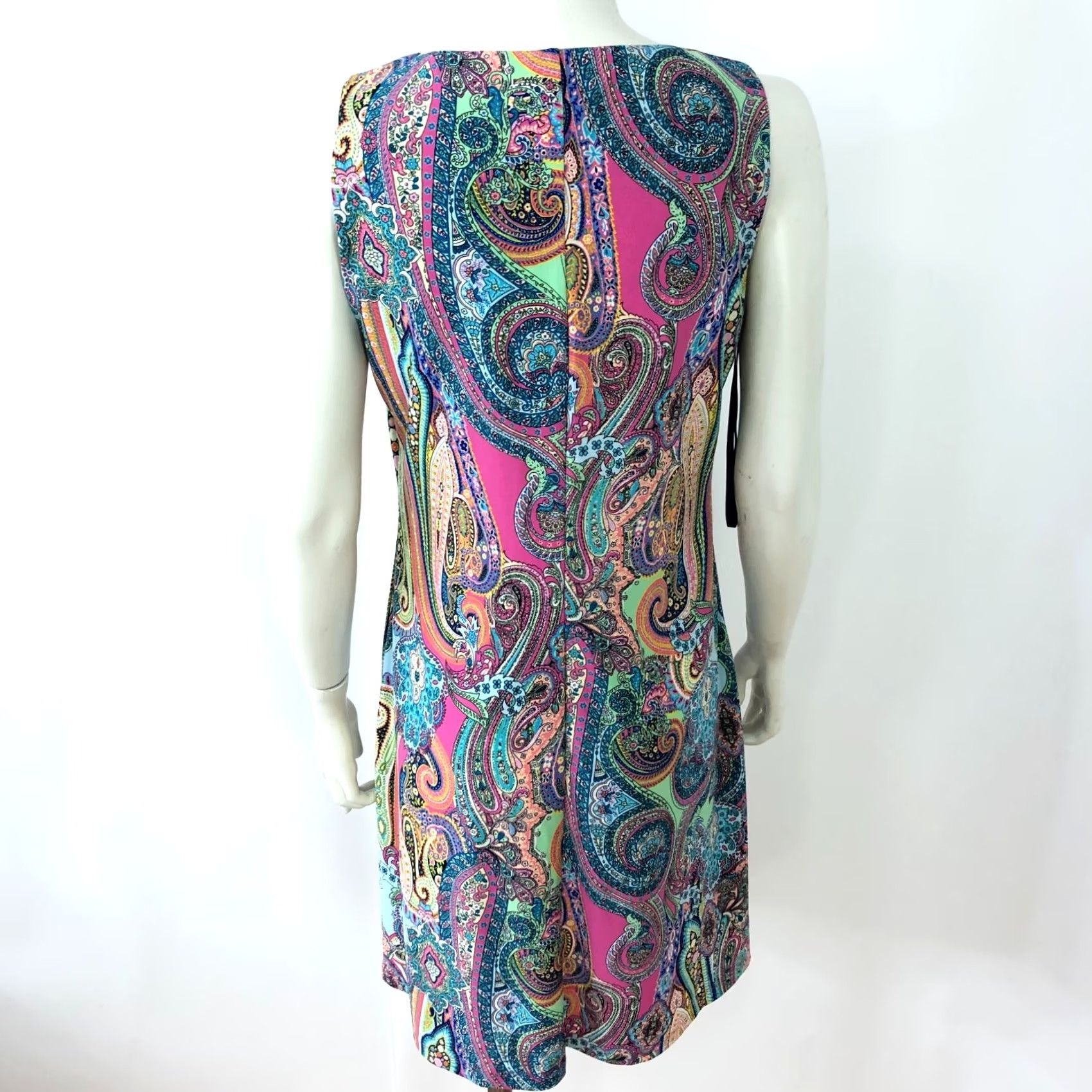 Tommy Hilfiger Tommy Hilfiger Dress A-Line Mini Above Knee Paisley Print MINT Multicolor Sleeveless Pullover Round Neck 10 Regular Women’s Short Dress Size L / US 10 / IT 46 - 3 Thumbnail