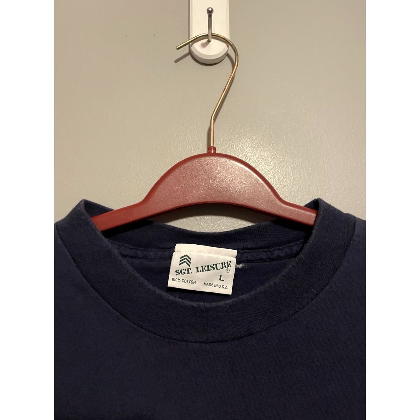 Vintage VINTAGE Sgt. Leisure T-Shirt Men Large Blue California 90s Gag Shirt Mens L Blue 90s California Shirt Size US L / EU 52-54 / 3 - 3 Thumbnail
