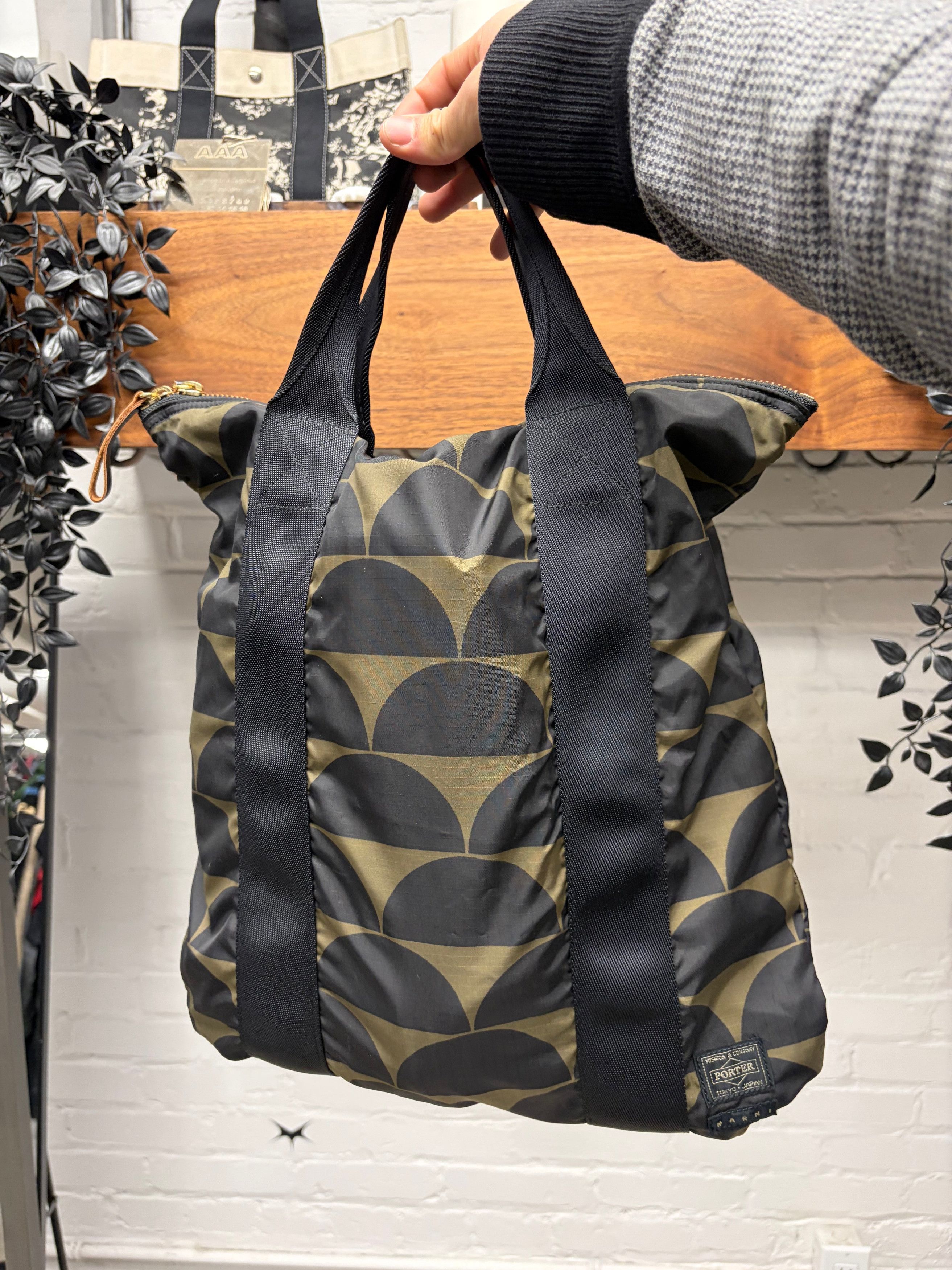 Marni Marni x Porter Black/Green Nylon Tote Bag Size ONE SIZE - 1 Thumbnail