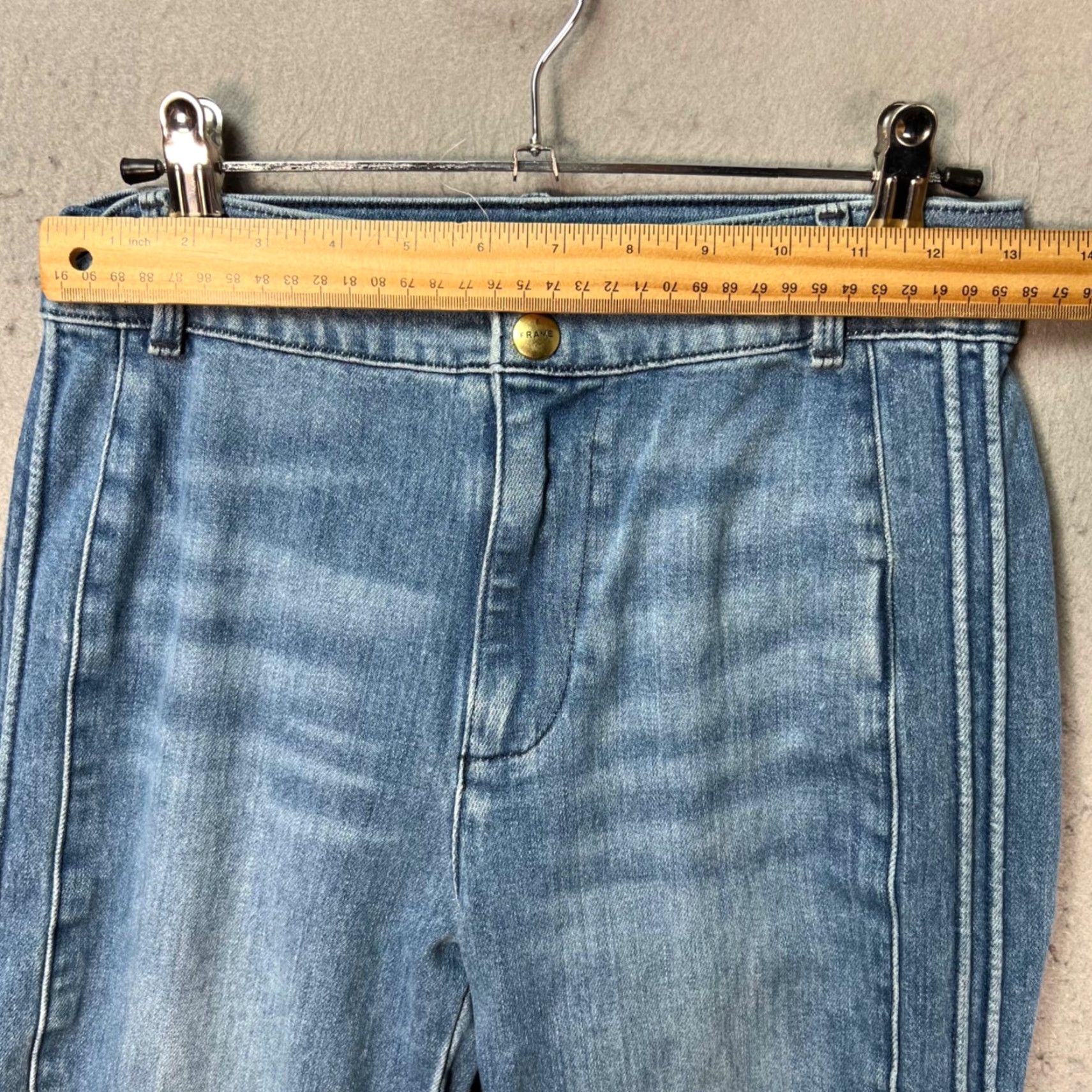 Frame FRAME Womens Size 25 High Rise Straight Leg Light Wash Denim Jeans Size 42" / US 20 - 4 Thumbnail
