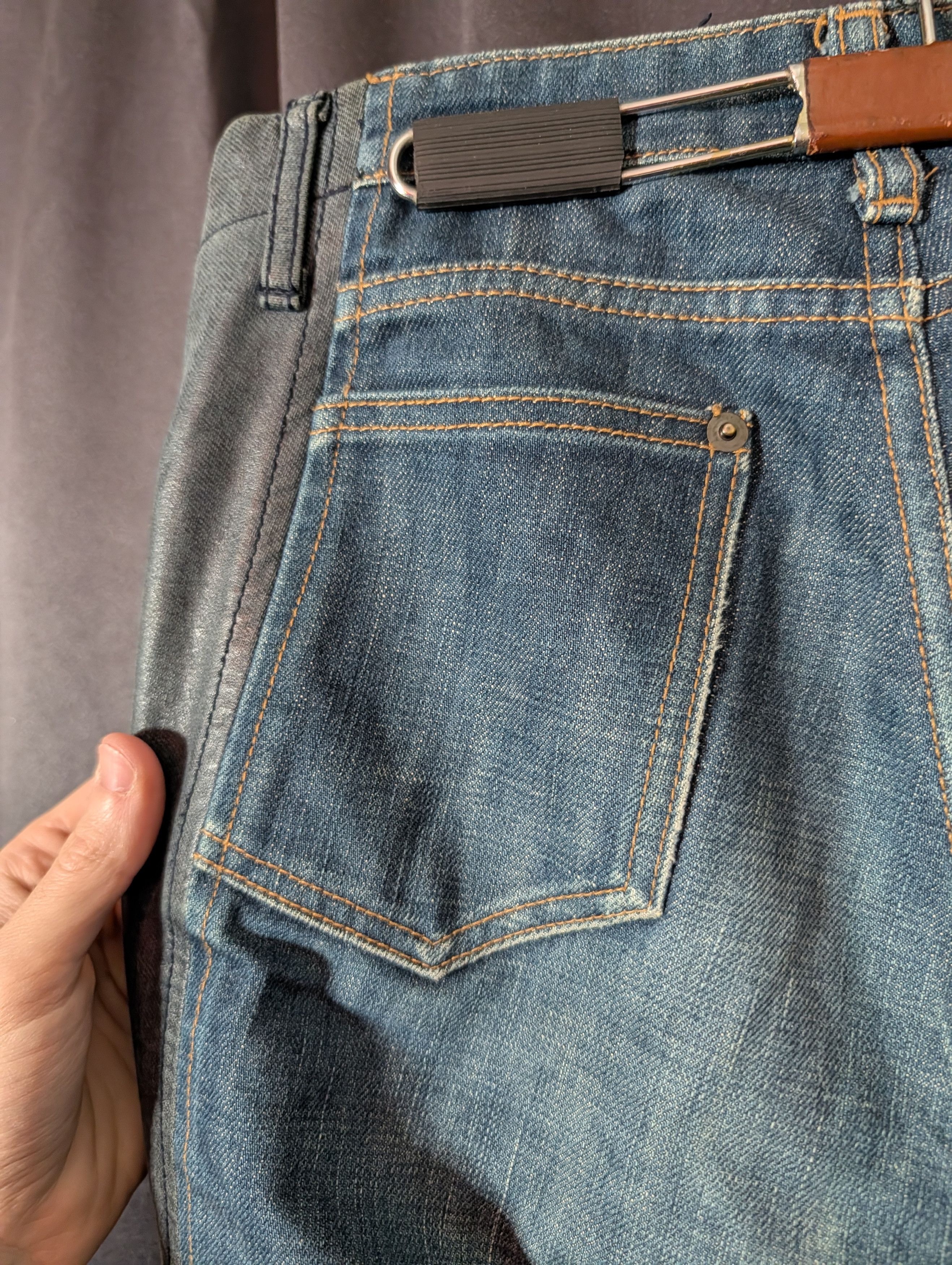 Maison MIHARA YASUHIRO MMY VTG horse leather trompe l'oeil denim jeans Japan Size 28" / US 6 / IT 42 - 12 Thumbnail