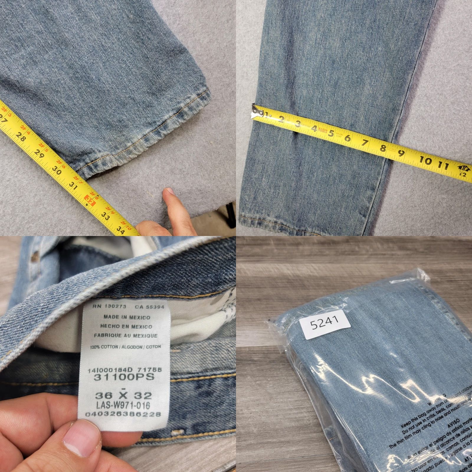 Wrangler Wrangler Rugged Wear Jeans Men 36x32 Regular Straight Denim Blue Jeans 31100PS Size US 36 / EU 52 - 9 Thumbnail