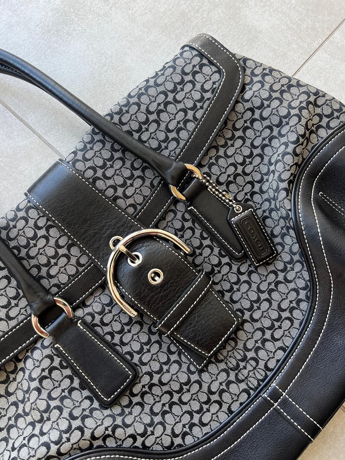 Coach Coach Signature Shoulder Bag Black/Grey Size ONE SIZE - 3 Thumbnail