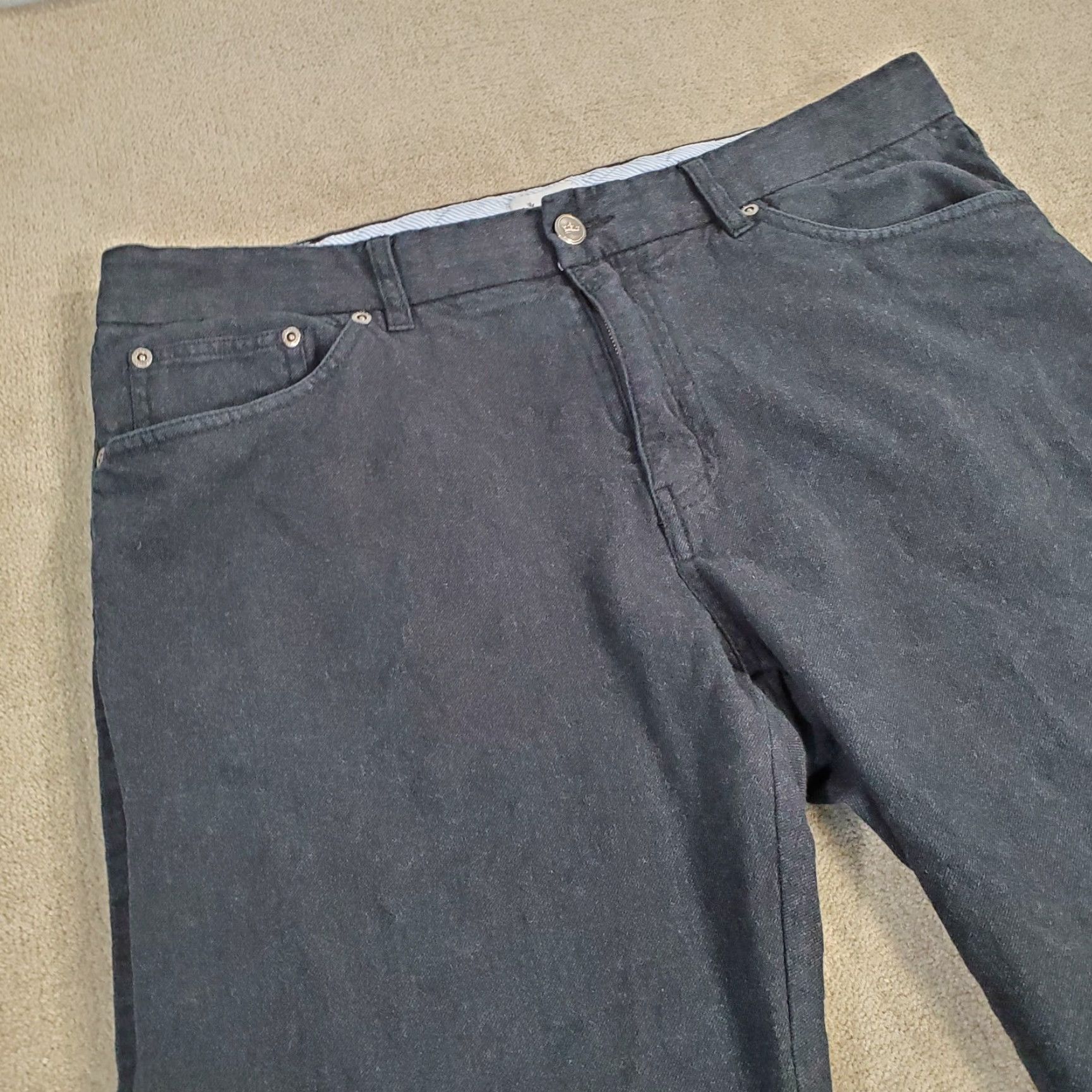 Peter Millar Peter Millar Pants Mens 36x29 Black Chino Flat Front 5 Pocket Lightweight Logo Front Size US 36 / EU 52 - 2 Thumbnail