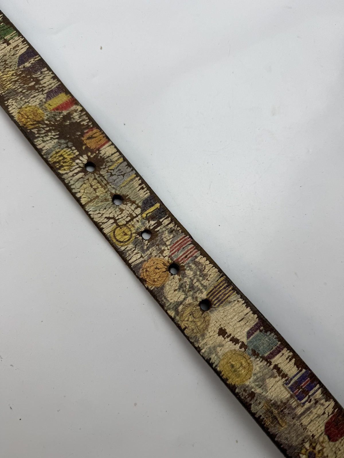 Japanese Brand vintage style distressed leather belt tc51 Size 36 - 4 Thumbnail