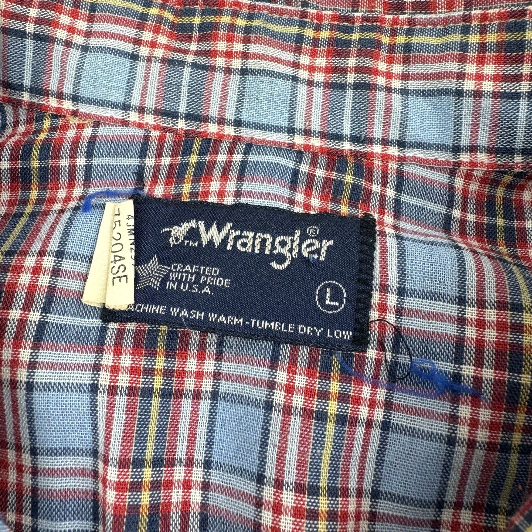 Wrangler VINTAGE Wrangler Western Button Up Shirt Adult Large Plaid Cowboys Pearl Snap 90s Mens Size US L / EU 52-54 / 3 - 4 Thumbnail