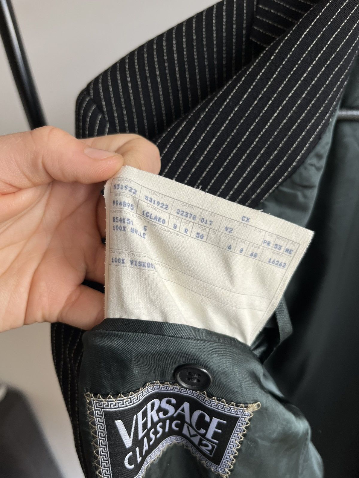 Versace Versace Classic V2 early 90s pinstripe wool blazer jacket Size 52R - 11 Thumbnail