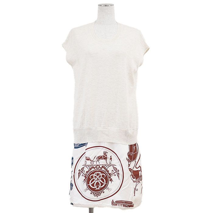 Hermes Hermes Hermès Twill Reine Silk High Gauge Cashmere Cotton Dress 34 Cotton Dresses DUTY FREE for USA Size ONE SIZE - 1 Thumbnail