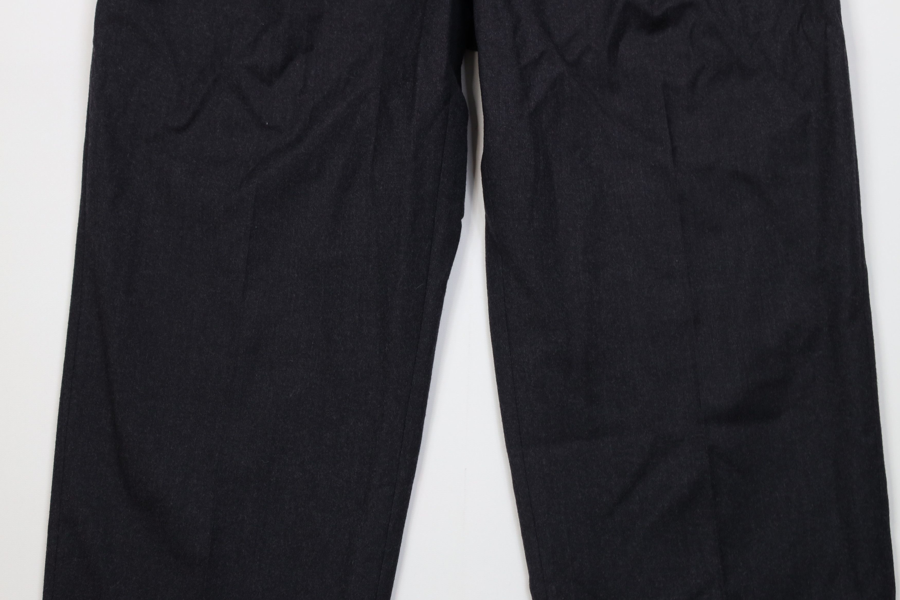 Vintage Vintage 90s Worsted Wool Wide Leg Chino Pants Dark Gray USA Size US 36 / EU 52 - 3 Thumbnail