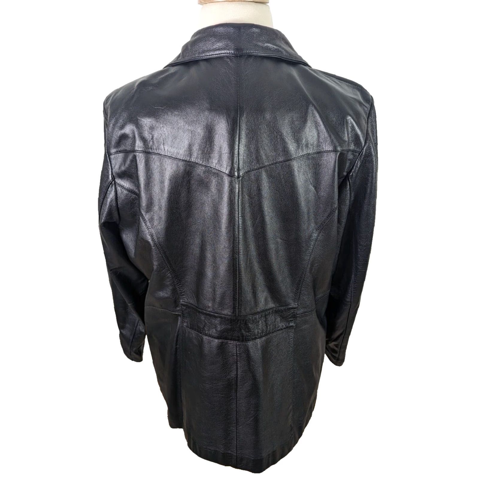 Vintage VINTAGE Wilsons Leather Womens Jacket 3XL Black Moto Biker Motorcycle Bomber Jacket Size XXL / US 16-18 / IT 52-54 - 3 Thumbnail