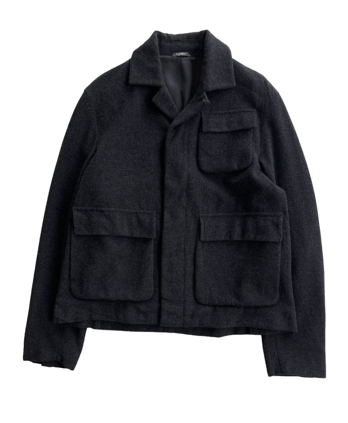 image of Byblos Multipocket Cashmere Jacket in Dark Gray, Men's (Size Small)