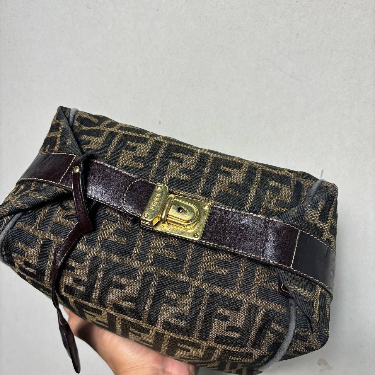 Fendi Vintage Fendi Zucca Canvas Mini Doctor Bag Boxy Handbag 90s Size ONE SIZE - 7 Thumbnail