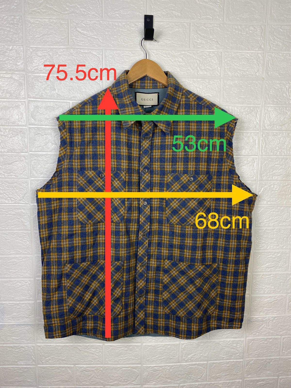 Gucci Gucci Wool Vest - SS20 Yellow & Blue Check - Size 52 Size US L / EU 52-54 / 3 - 2 Thumbnail