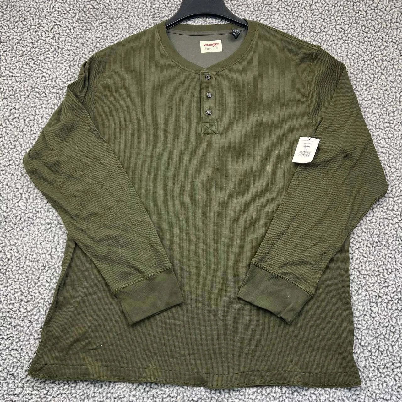 Wrangler Wrangler Shirt Men Green Long Sleeve Pullover Henley New XL Size US XL / EU 56 / 4 - 1 Thumbnail