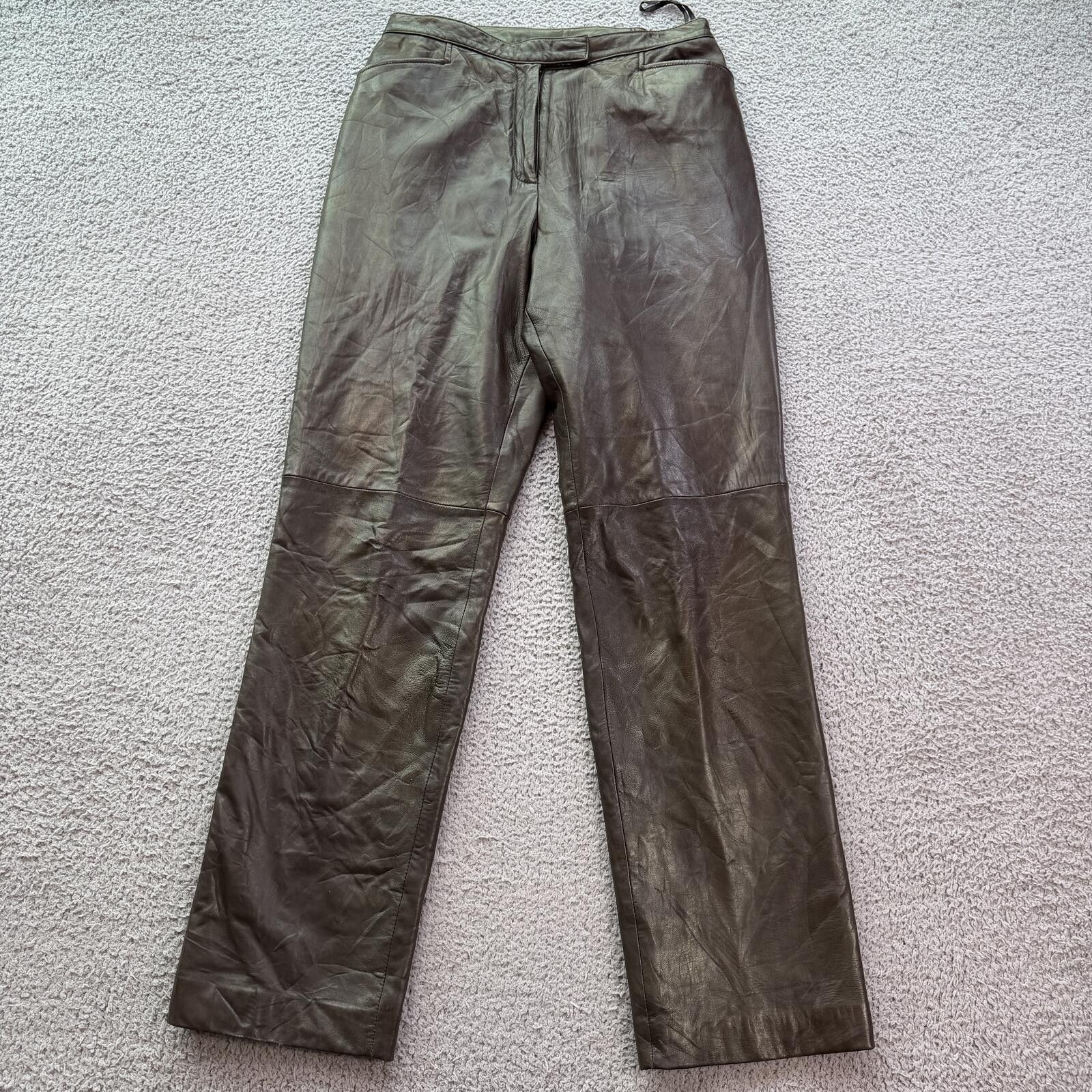 Nordstrom Vintage Y2K Nordstrom Brown Lambskin Leather Pants Womens 8 Size 30" / US 8 / IT 44 - 1 Thumbnail
