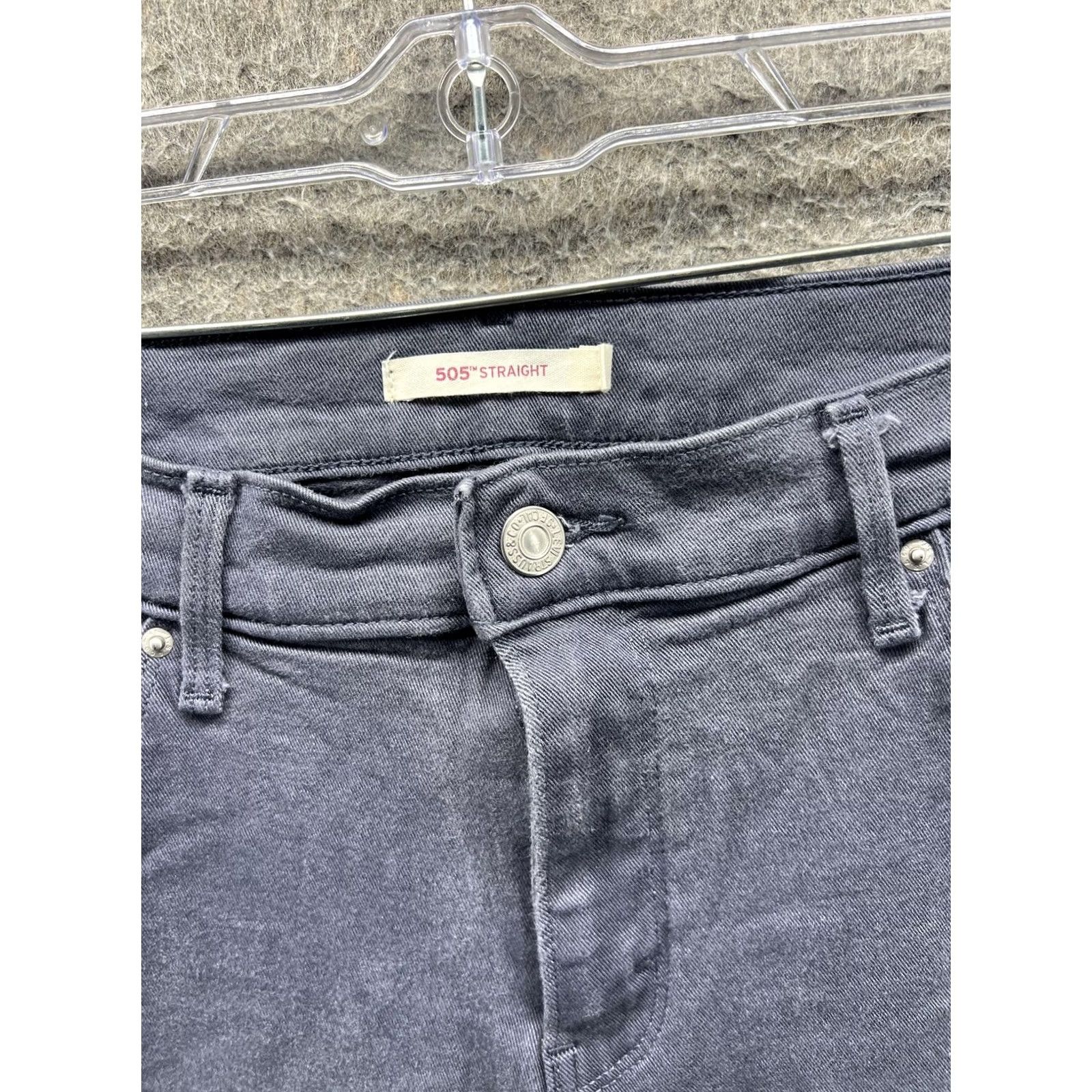 Levi's Levis 505 Jeans Mens 32x30 Blue Regular Fit Straight Denim Dark Wash Casual - Men - 32x30 - Dark Blue - 505 Straight - Zip - Cotton - Regular Size US 31 - 7 Thumbnail