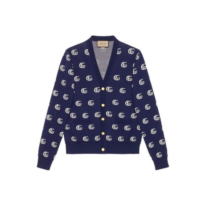 Gucci Gucci Gucci FW21 GG Print Knit Cardigan -2506 Size US L / EU 52-54 / 3 - 1 Thumbnail