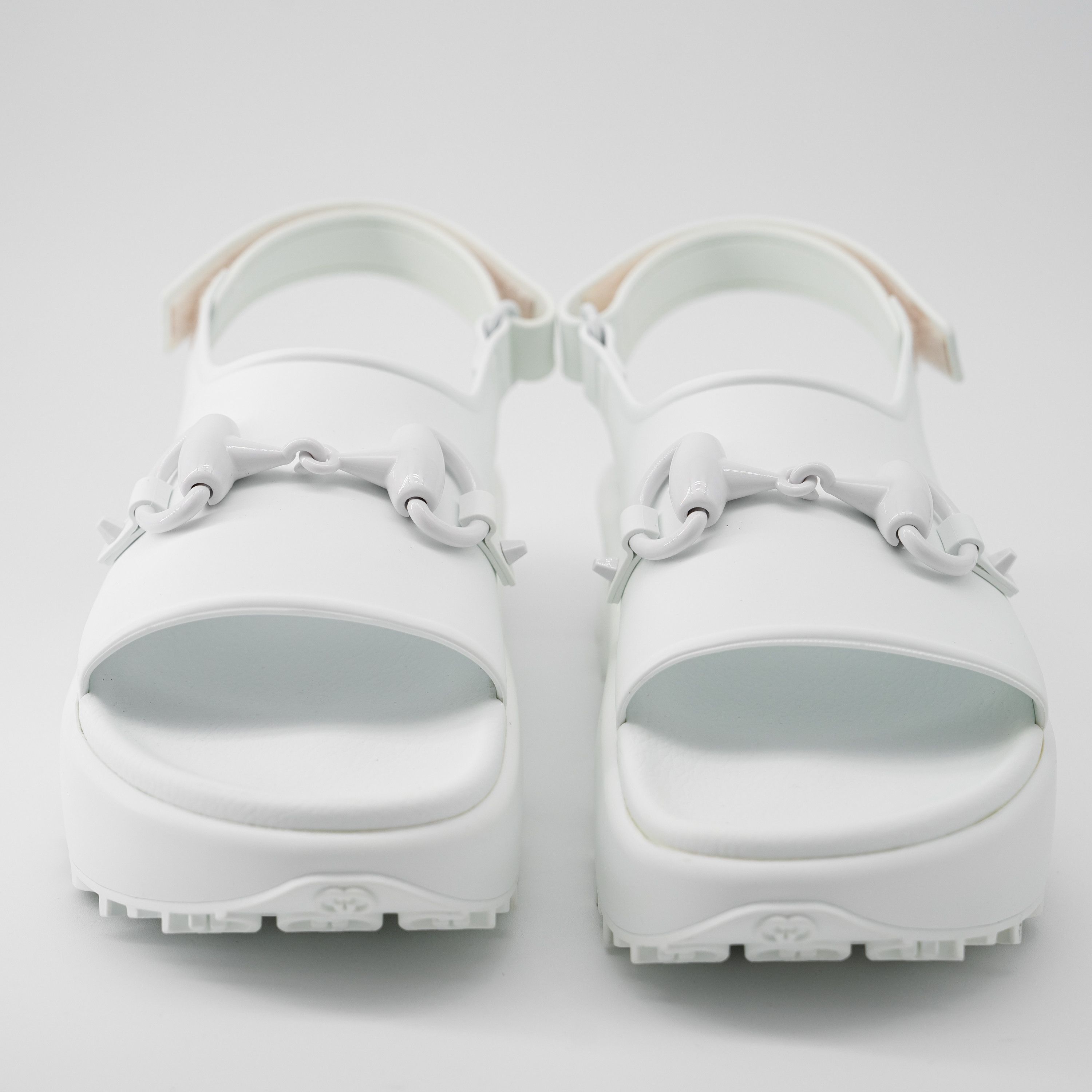 Gucci 40G 10 US Gucci Rubber Horsebit Platform Slide Sandals White Size US 10 / IT 40 - 2 Thumbnail