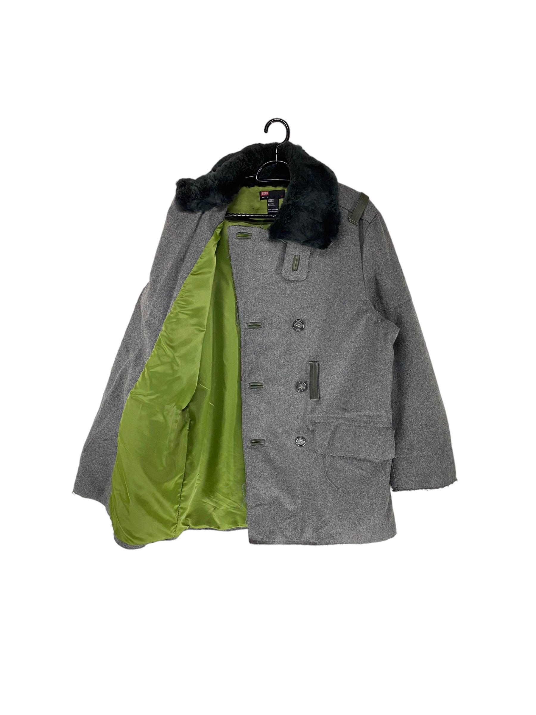 Designer × Diesel 2000s Diesel mod tac fur war double breasted wool coat Size US S / EU 44-46 / 1 - 3 Thumbnail