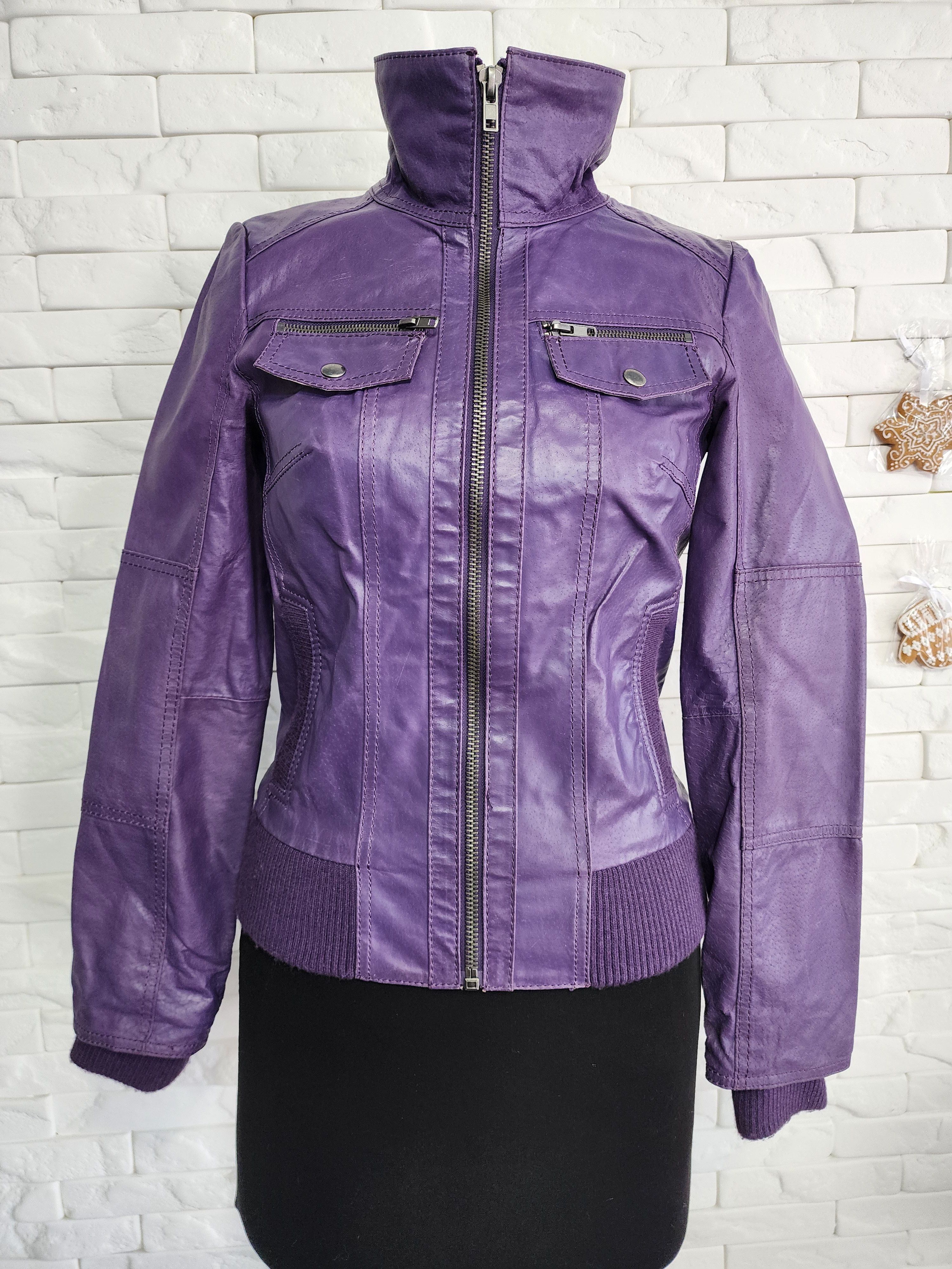 Other Purple Leather Jacket: Women's Vintage Sport Jacket Size S / US 4 / IT 40 - 1 Thumbnail