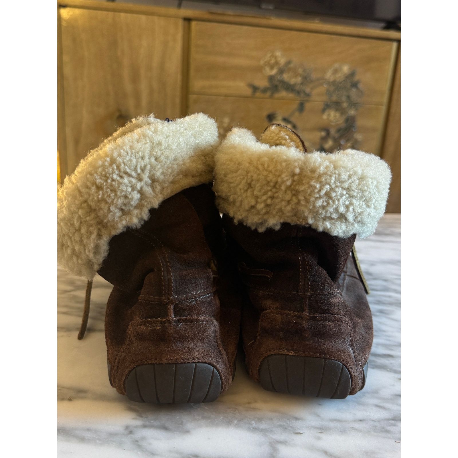 Ralph Lauren Ralph Lauren Men's Brown Suede Shearling-Lined Boots Size US 11 / EU 44 - 4 Thumbnail