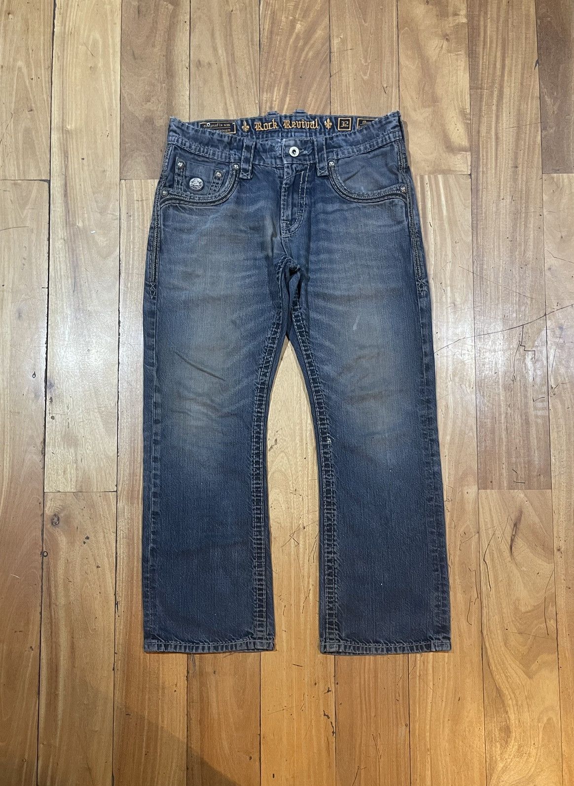 Rock Revival Vintage Blue rock revival Jeans 32 Crazy fade Y2K archive Size US 32 / EU 48 - 4 Thumbnail