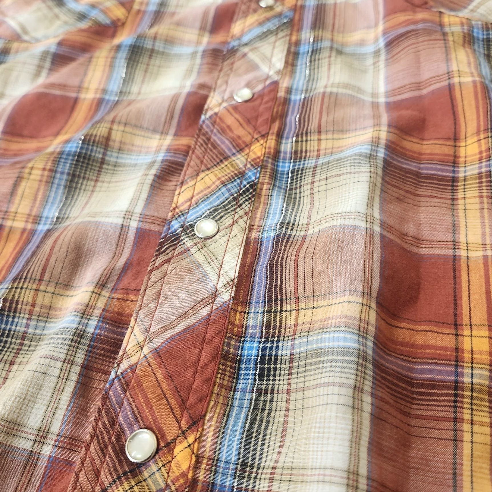 Wrangler Wrangler Western Plaid Snap Shirt Mens XL Short Sleeve Multicolor Button-Up Casual Workwear Spring Fall Summer Mens XL Size US XL / EU 56 / 4 - 7 Thumbnail
