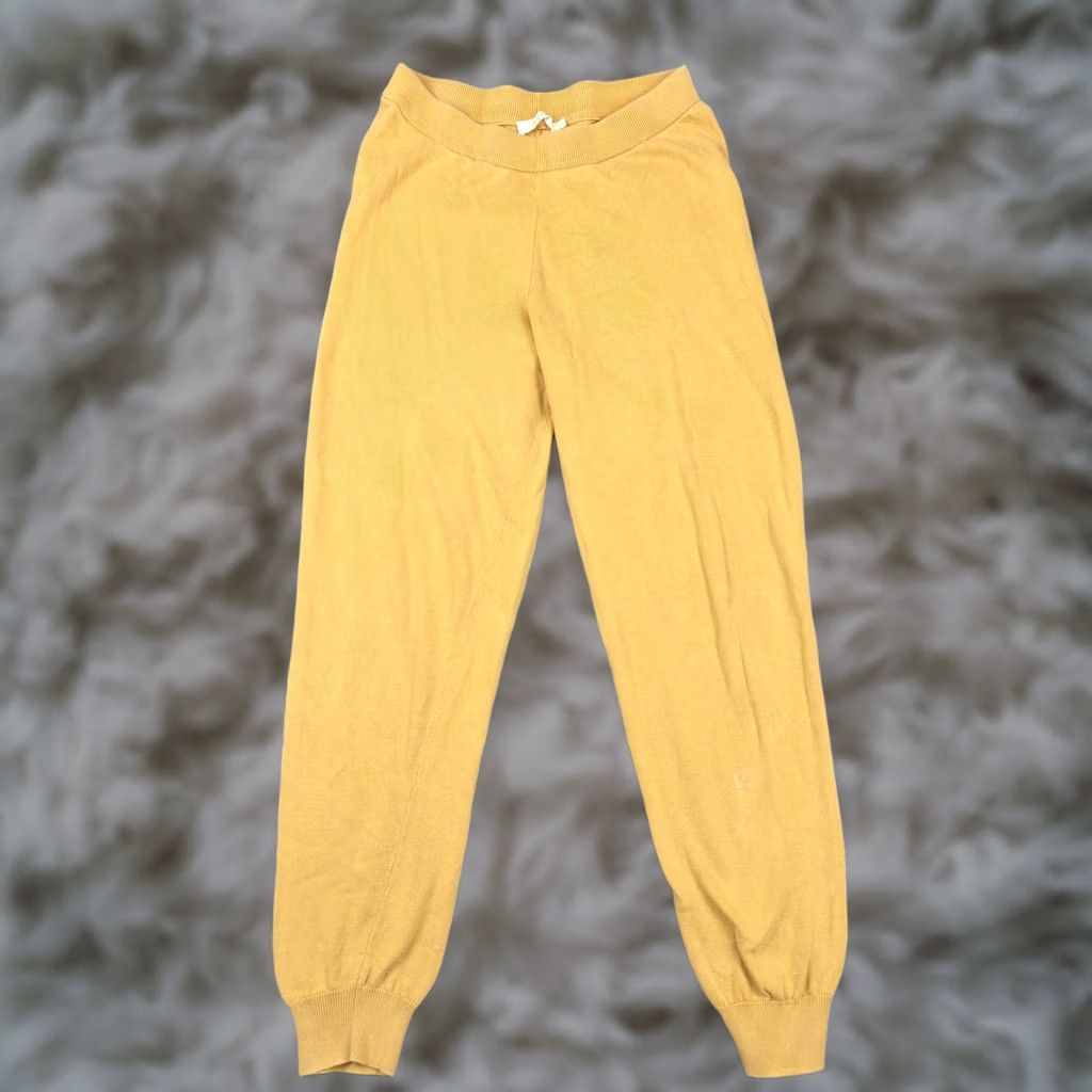 Christy Dawn Christy Dawn Pants Womens Small Yellow Knit Jogger Cuffed Elastic Waist Casual Size 28" / US 6 / IT 42 - 1 Thumbnail