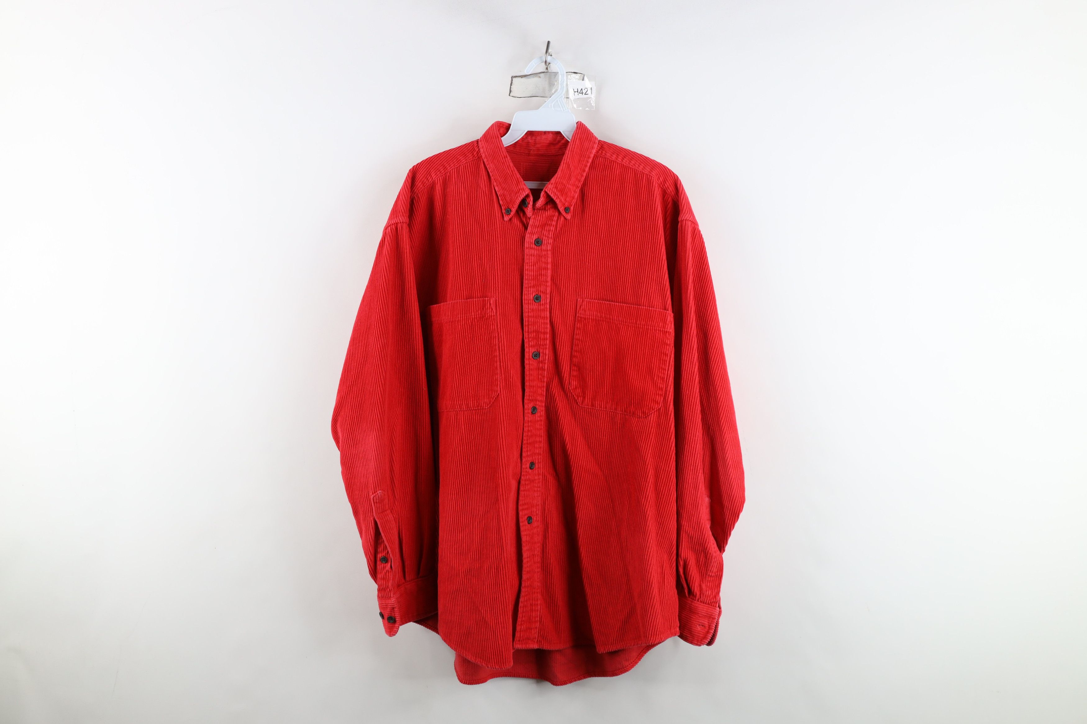 Vintage Vintage 90s Streetwear Corduroy Collared Button Down Shirt Size US XL / EU 56 / 4 - 1 Thumbnail
