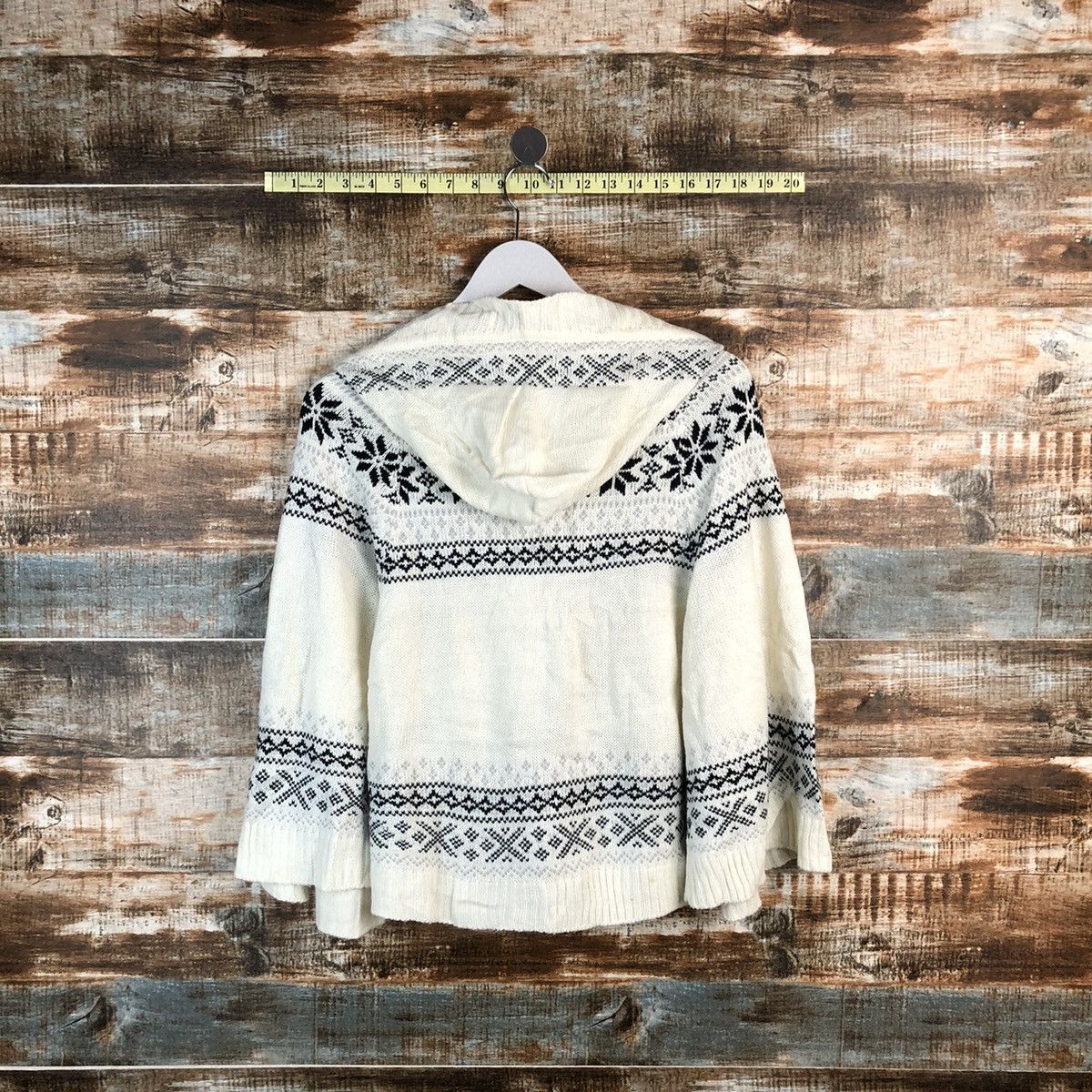 Homespun Knitwear × Japanese Brand Healthy Karen White Hoodie Capes Knitwear #A1262 Size US M / EU 48-50 / 2 - 13 Thumbnail