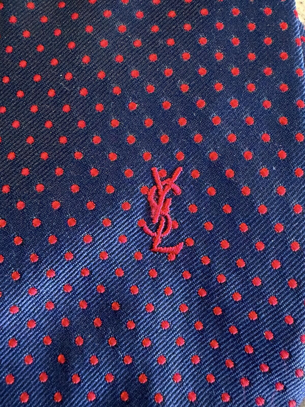 Saint Laurent Paris YVES SAINT LAURENT YSL EMBROIDERED LOGO NECK TIE Size ONE SIZE - 2 Thumbnail
