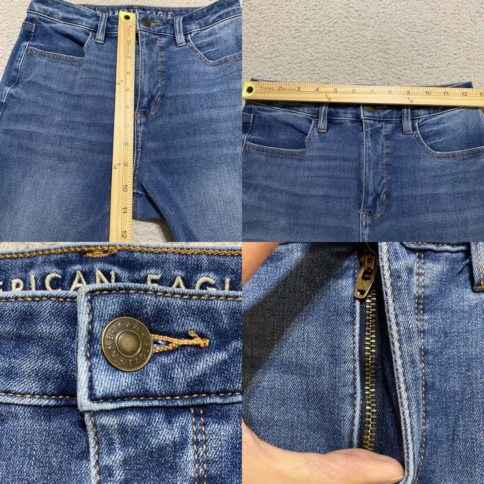 American Eagle Outfitters American Eagle Outfitters Jeans Womens 2 Blue Denim High Rise Jegging Medium Wash Stretch 5-Pocket Regular Size 26" / US 2 / IT 38 - 8 Thumbnail