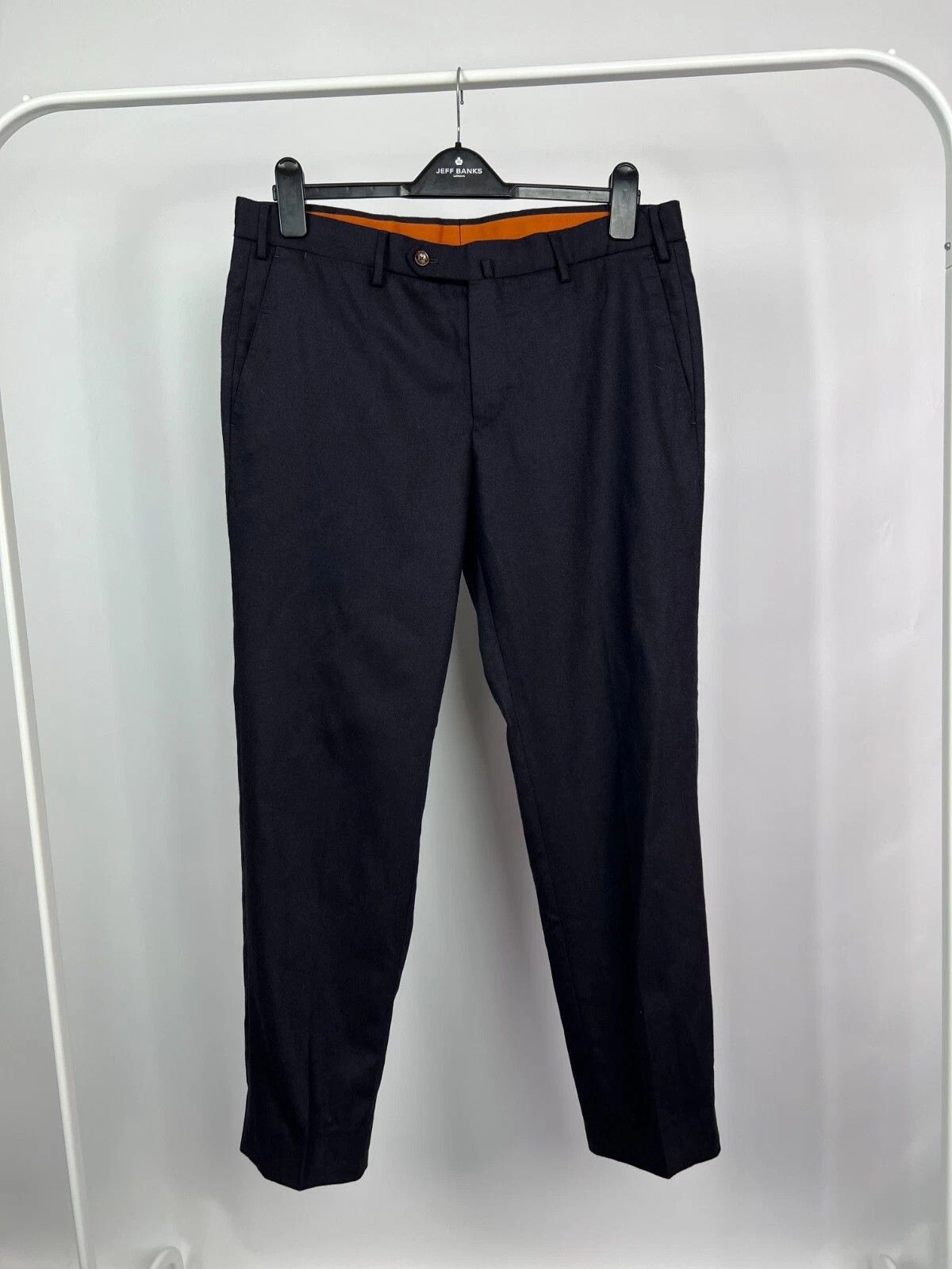 PT PANTALONI TORINO Navy Blue Wool Slim Fit Chino