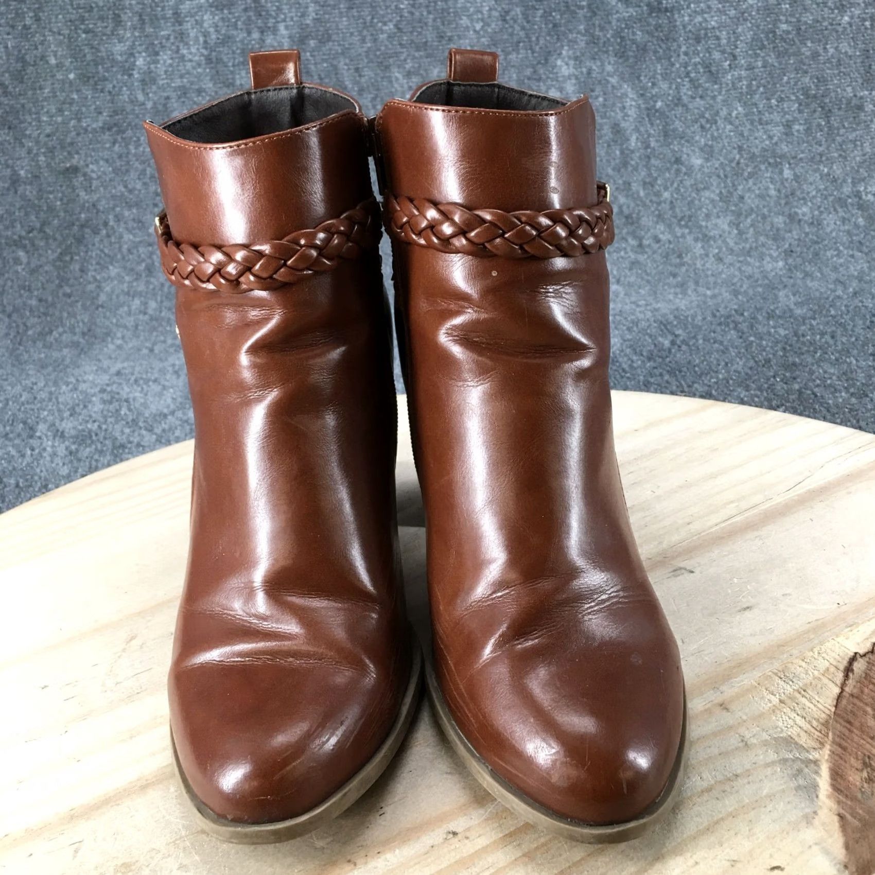 American Eagle Outfitters American Eagle Outfitters Boots Womens 9 Braided Strap Side Zip Heels Ankle Bootie Brown Size US 9 / IT 39 - 7 Thumbnail