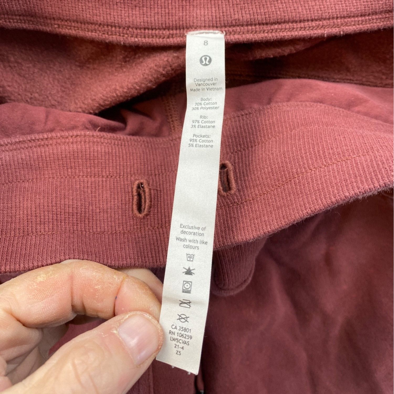 Lululemon Lululemon Womens Burgundy Joggers Size 8 Cotton Blend Elasti Size 30" / US 8 / IT 44 - 8 Thumbnail