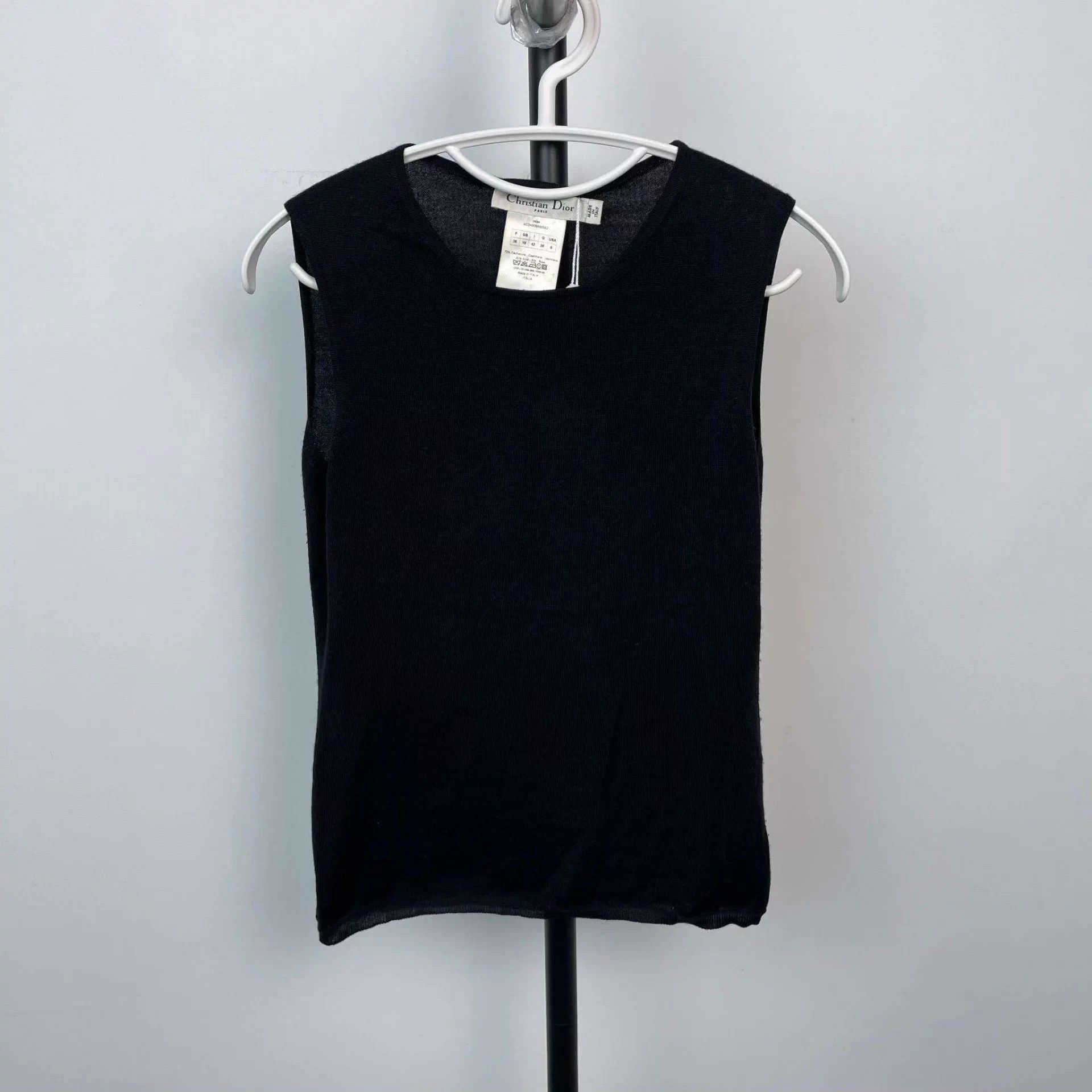 Dior spun knit sleeveless top FR38 black